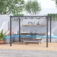 Outsunny Pergola Aluminium 3x3m voor Tuin, Grijs(m-10)