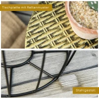 Outsunny salontafels bijzettafels metalen mand draadmand tuin tuintafel(m-6)
