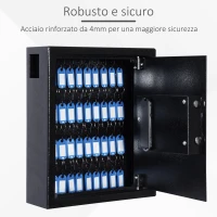 HOMCOM Cassetta Armadietto Portachiavi con Combinazione Codice da Parete o Muro Metallo 30 × 36.5 × 10cm(m-6)