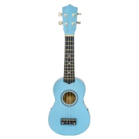HOMCOM Ukulele Soprano da 21" in Legno Celeste con 4 Corde in Nylon e 2 Plettri(m-11)