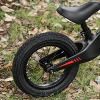 HOMCOM loopfiets kinderloopfiets in hoogte verstelbare Ø12'' rubberen banden zwart(m-8)