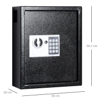HOMCOM Cassetta Armadietto Portachiavi con Combinazione Codice da Parete o Muro Metallo 30 × 36.5 × 10cm(m-3)