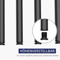 HOMCOM 4er-Set Tischbeine. höhenverstellbar,  pulverschichteter Stahl,  6 cm x  6 cm x 72 cm, Schwarz(m-5)