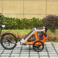 PawHut 2-IN-1 Dog Bike Trailer Pet Carrier Stroller Reflector 140 x 71 x 105cm(m-11)