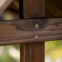 Outsunny verhoogd bed houten fontein met dak bloempot wensput plantenbak(m-8)