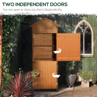 HOMCOM Garden Shed Wooden Shed Timber Garden Storage Shed Outdoor Sheds w/ Tilted-felt Roof and Two Lockable Doors, 190cm x 79cm x 49cm, Red Brown(m-6)