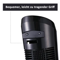 HOMCOM wentylator stojący wentylator kolumnowy 45 W, 3 poziomy wentylacji, ABS, czarny(m-7)
