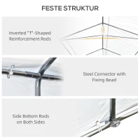 Outsunny pawilon namiot imprezowy 6 x 3 m zdejmowane ścianki boczne drzwi okna biały(m-7)