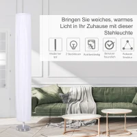 HOMCOM lampa podłogowa stojąca oświetlenie podłogowe do salonu E27 stal nierdzewna 120 cm biała(m-6)