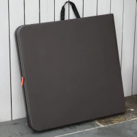 Outsunny 4FT Portable Metal Picnic Table, 22Lx61Wx53/71.5H cm-Black/Brown(m-11)