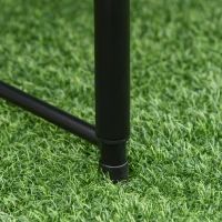 Outsunny 4FT Portable Metal Picnic Table, 22Lx61Wx53/71.5H cm-Black/Brown(m-10)