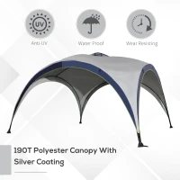 Outsunny 4 x 2.5M Gazebo Outdoor Marquee Tent Garden Sun Shelter Patio Spire Arc Pavilion Camp Sun Shade(m-4)