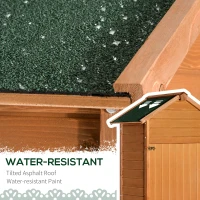 HOMCOM Garden Shed Wooden Shed Timber Garden Storage Shed Outdoor Sheds w/ Tilted-felt Roof and Two Lockable Doors, 190cm x 79cm x 49cm, Red Brown(m-5)