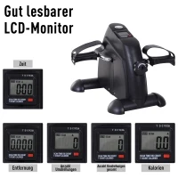 HOMCOM trener domowy minirower treningowy rower treningowy poziom treningu z wyświetlaczem LCD(m-4)