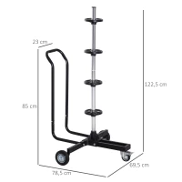 HOMCOM felga wózek opona stojak na opony uchwyt na opony 4 opony do 225(m-3)