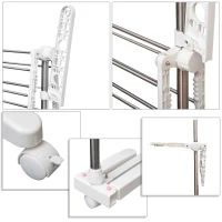 Mobilna suszarka do prania Wieża suszarnicza Boczne skrzydła składane na 3/4 poziomów(m-7)