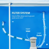 Outsunny Pompa de filtrare de 90W pentru piscine cu bile de filtrare, debit maxim 4000L/H, Gri(m-6)