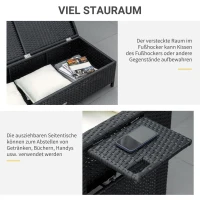 Outsunny, sofa z funkcją leżanki z technorattanu, sofa ogrodowa, 2-osobowy z poduszkami, brązowy(m-7)