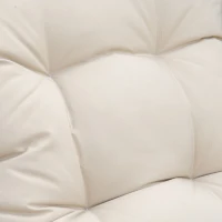 Outsunny leżak z polirattanu z poduszkami na rolkach, 4-stopniowa regulacja naturalny(m-8)