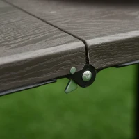 Outsunny 4FT Portable Metal Picnic Table, 22Lx61Wx53/71.5H cm-Black/Brown(m-13)