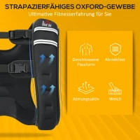 HOMCOM Kamizelka obciążająca regulowana 5 kg trening siłowy czarna(m-4)