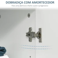 kleanklin Armário de Casa de Banho com 2 Portas e 2 Prateleiras Ajustáveis em 7 Níveis Móvel Auxiliar de Armazenamento para Sala de Estar Cozinha 60x30x80cm Branco(m-9)
