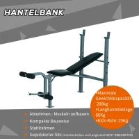 HOMCOM Wielofunkcyjna ławka treningowa ławka skośna wielofunkcyjna stacja fitness stal(m-4)