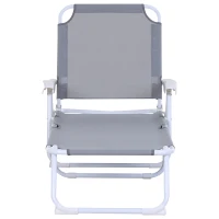Outsunny Leżak, składany leżak, 4-stopniowy leżak ogrodowy, tkanina siatkowa(m-5)