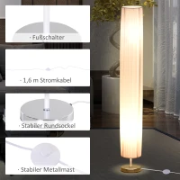 HOMCOM lampa podłogowa stojąca oświetlenie podłogowe do salonu E27 stal nierdzewna 120 cm biała(m-5)