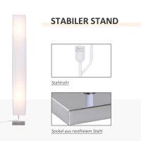 HOMCOM lampa podłogowa stojąca oświetlenie podłogowe do salonu E27 stal nierdzewna 120 cm biała(m-5)