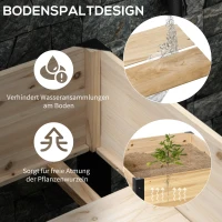 Outsunny podwyższona grządka rabata na kwiaty z włókniną drewno 80x60x74 cm(m-6)