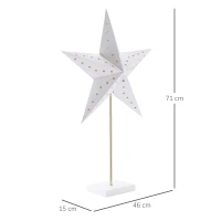 HOMCOM lampa stołowa, lampa świąteczna, papierowa gwiazda, lampa, świecąca gwiazda, biała + złota(m-3)