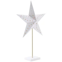 HOMCOM lampa stołowa, lampa świąteczna, papierowa gwiazda, lampa, świecąca gwiazda, biała + złota(m-11)