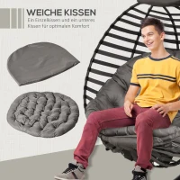 Outsunny fotel wiszący kosz wiszący ze stelażem z poduszką dla 1 osoby składany kosz(m-5)