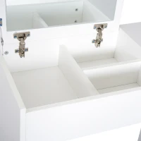 HOMCOM toaletka toaletka składane lustro kosmetyczne z białym taboretem(m-4)