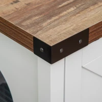 PawHut Casa para Gatos de Madeira Móvel Caixa de Areia para Gatos 2 em 1 com Porta Deslizante e Prateleira Interior 109x51x52cm Branco(m-8)