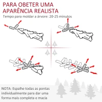 HOMCOM Árvore de Natal Artificial 180cm com 782 Ramos 56 Pinhas Folhas de PVC Base Dobrável e Suporte Metálico Verde(m-6)