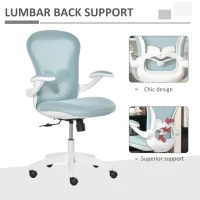Vinsetto Mesh Home Office Chair w/ Flip-Up Arm Blue(m-7)