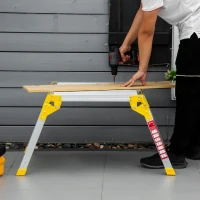 DURHAND Aluminium Work Platforms, Folding Hop up Platform with Safety Lock, 960x710x500mm, 150Kg Capacity(m-9)