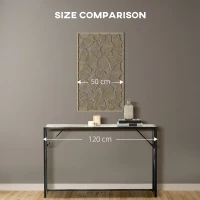 HOMCOM Decorazione Murale 3D Rettangolare in Metallo, Wall Art Dorata con Cornice e Foglie di Ginkgo, 50x85cm(m-7)