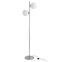 HOMCOM Lampadaire design néo-rétro 2 boules max. 40 W métal argenté(m-11)