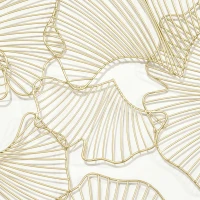 HOMCOM Decorazione Murale 3D Rettangolare in Metallo, Wall Art Dorata con Cornice e Foglie di Ginkgo, 50x85cm(m-8)