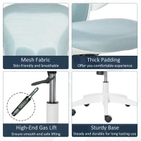 Vinsetto Mesh Home Office Chair w/ Flip-Up Arm Blue(m-9)