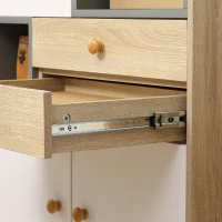 HOMCOM Modern Sideboard Storage Cabinet, Free Standing Accent Cupboard with 3 Drawers for Bedroom, Living Room, Hallway, Natural, White, Grey(m-8)