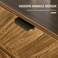 HOMCOM Bedside Table with Two Drawers, Side Cabinet Storage Unit with Metal Handles, Organisation Furniture for Living Room, Bedroom, Walnut Brown(m-6)