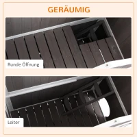 PawHut Katzenhaus Tannenholz Katzenhütte Katzenhöhle mit Plattform Katzenvilla Kleintierhaus für Katzen 2 Ebenen Indoor Outdoor Katzengehege wärmeisoliert wetterfest Grau 100 x 62,5 x 119 cm(m-7)