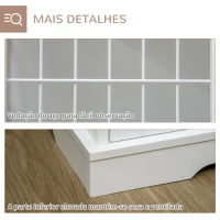 Pawhut Gaiola para Cães Pequenos de Madeira 76x54,5x56 cm Gaiola com Superfície de Mesa com 2 Portas e Grade de Aço Branco(m-7)