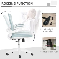 Vinsetto Mesh Home Office Chair w/ Flip-Up Arm Blue(m-5)