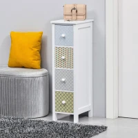 HOMCOM Chest of Drawers, 4 Drawer Dresser, Storage Organizer Toilet Tissue Cabinet for Bedroom, Bathroom(m-2)
