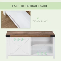 PawHut Casa para Gatos de Madeira Móvel Caixa de Areia para Gatos 2 em 1 com Porta Deslizante e Prateleira Interior 109x51x52cm Branco(m-6)